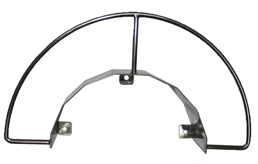 Curved stainless steel wall mounted hose rail
