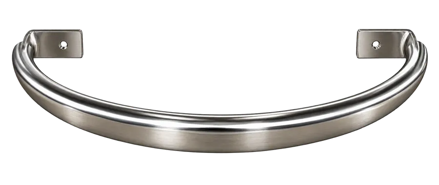 Half ring stainless steel waste bag holder with two wall mounting plates
