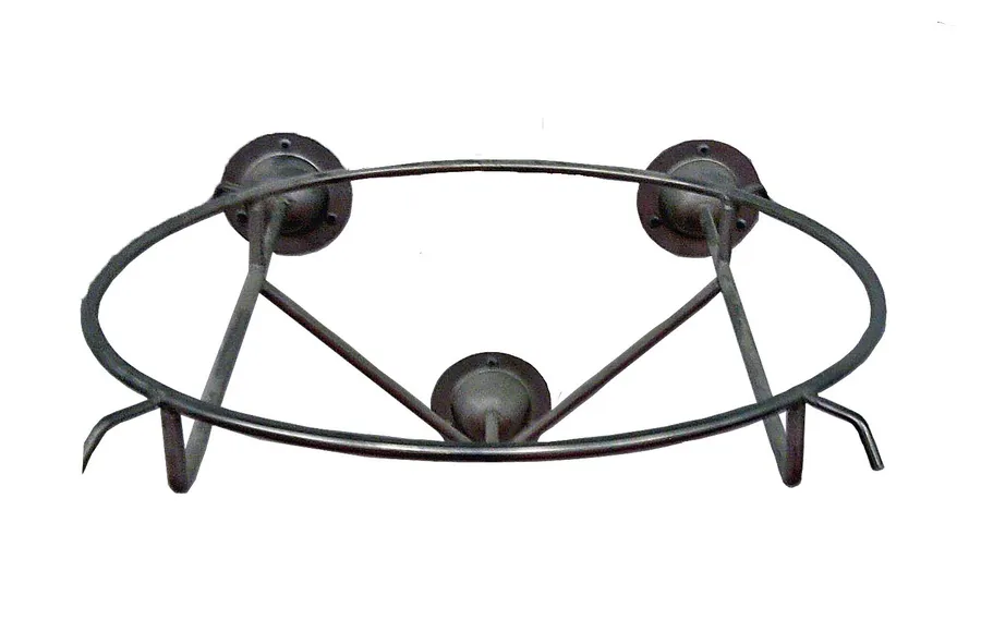 Full ring stainless steel waste bag holder with three wall mounting plates
